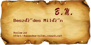 Beszédes Milán névjegykártya