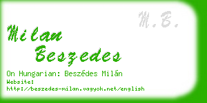 milan beszedes business card